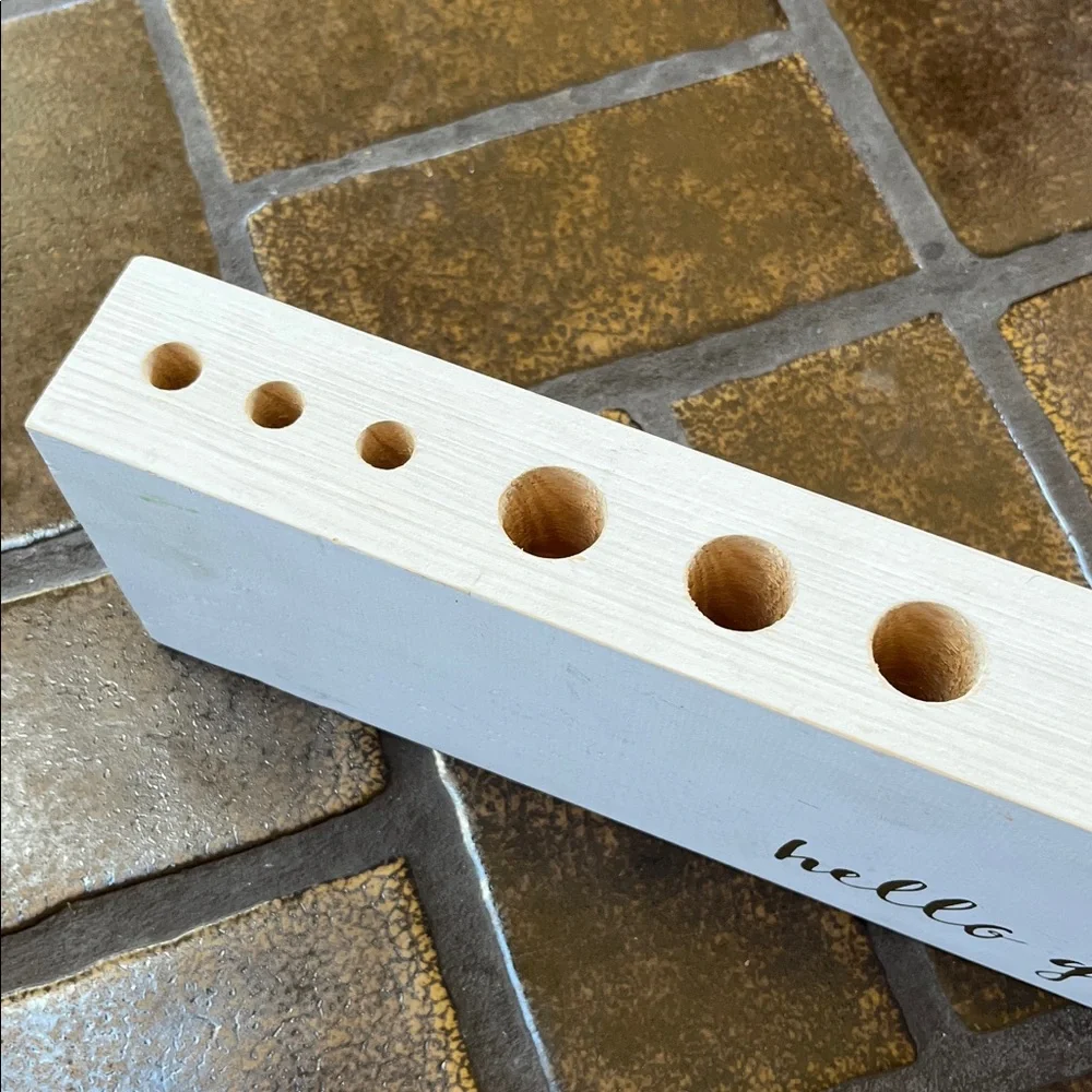 Mercantile Design Hello Gorgeous White & Gold Farmhouse Makeup Brush Holder